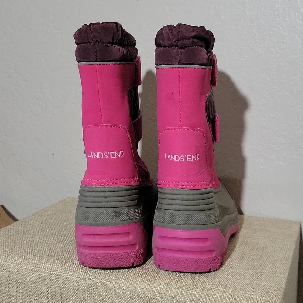 LANDS END Girls 4 Pink Winter Snow Boots